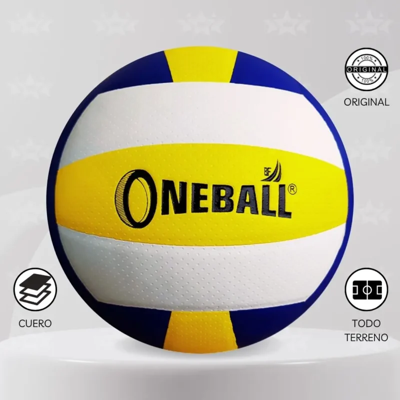 PELOTA DE VOLEY ONEBALL CUERO PU - DISEÑO CLASICO VB5010 - Imagen 2