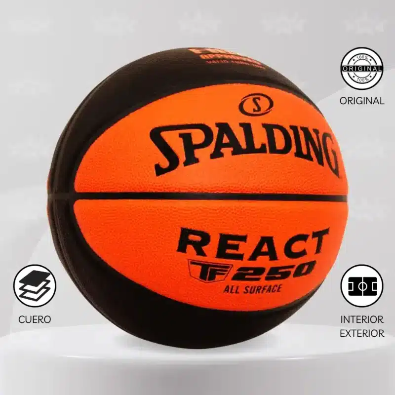 Pelota De Básquet Spalding React Tf-250 All Surface #7 - Imagen 3