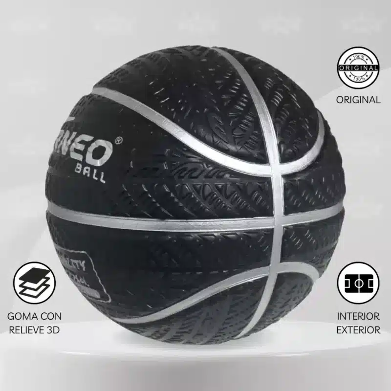 Pelota De Básquet Torneo Black 3d #7 - Imagen 2