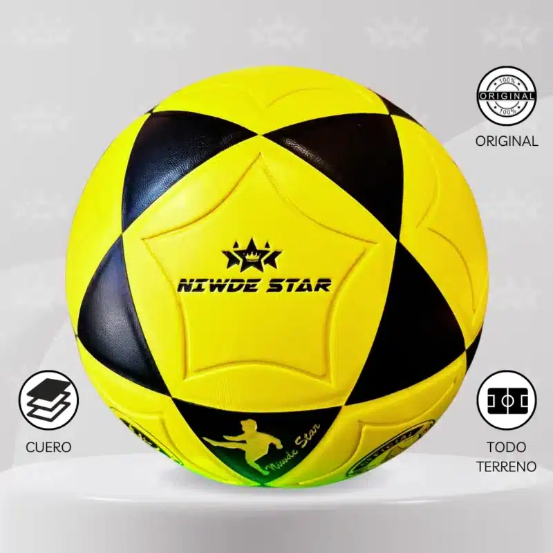 Pelota De Fútbol Niwde Star Cuero Pvc Vulcanizado #4