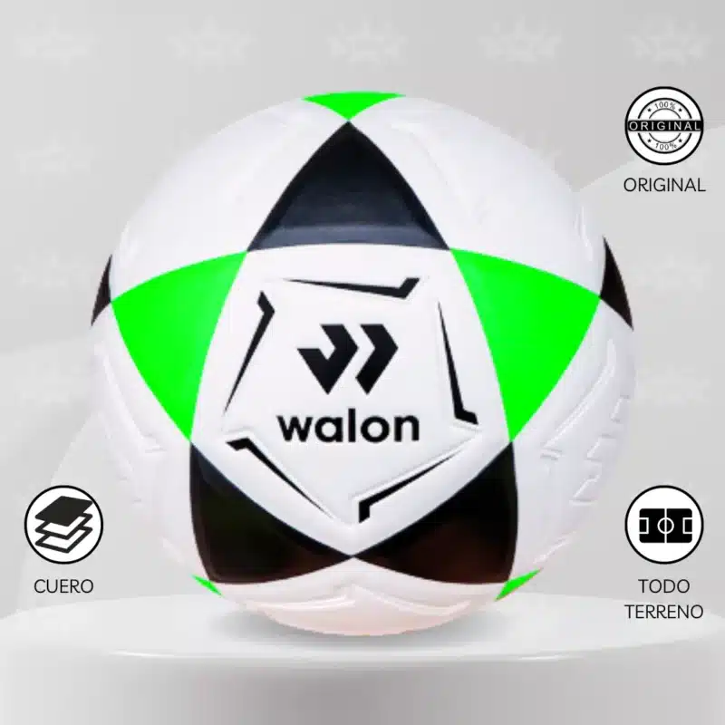 PELOTA DE FÚTBOL WALON TRICOLOR TALLA #5 CUERO PU - Imagen 2