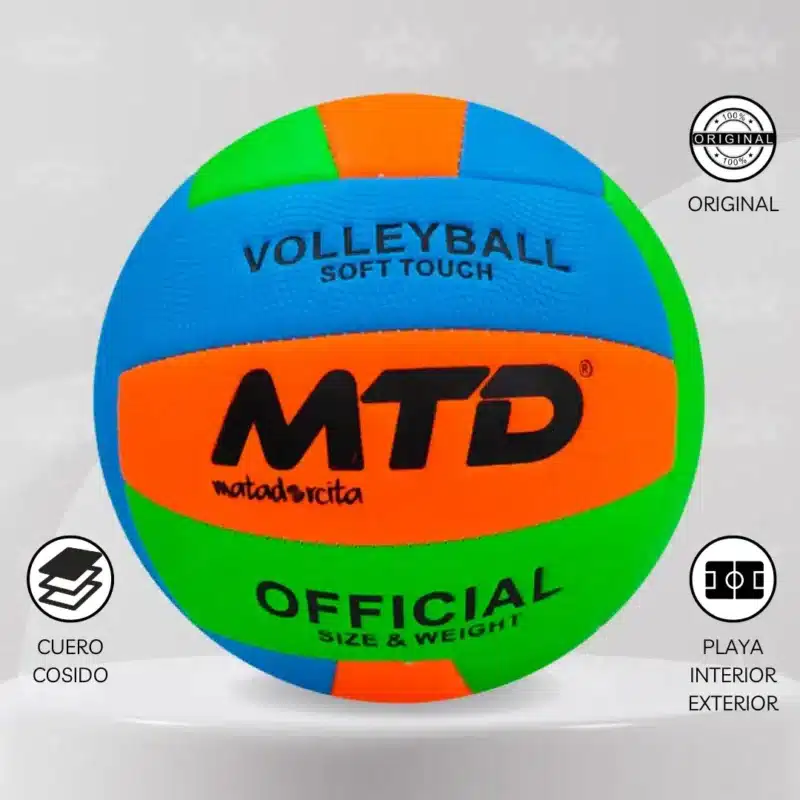 Pelota De Vóley Mtd Cuero Cosido Acolchado Premium - Imagen 4