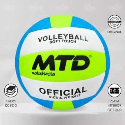 Pelota De Vóley Mtd Cuero Cosido Acolchado Premium