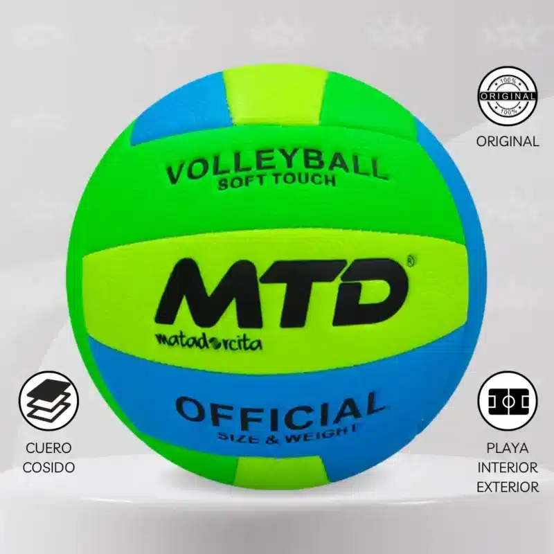 Pelota De Vóley Mtd Cuero Cosido Acolchado Premium - Imagen 3