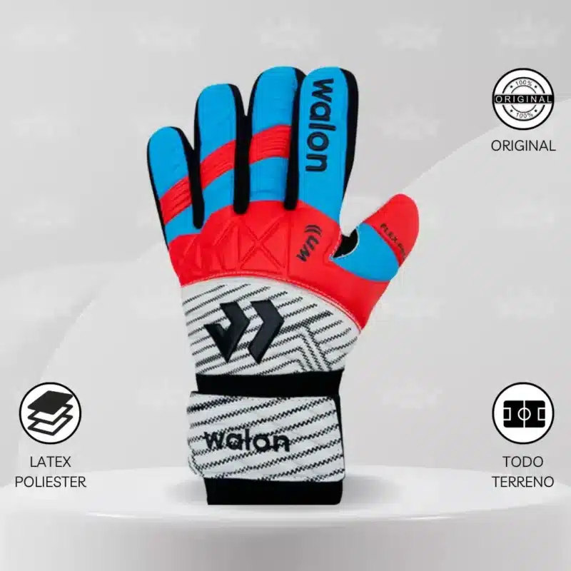 Guantes De Arquero Walon – Diseño Zero Azul Y Rojo Adulto - Imagen 2