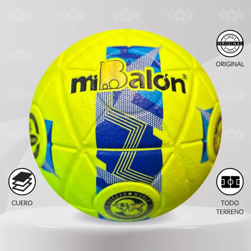Pelota De Futbol Mi Balón Cuero Talla #4 – Diseños Neón - Imagen 2