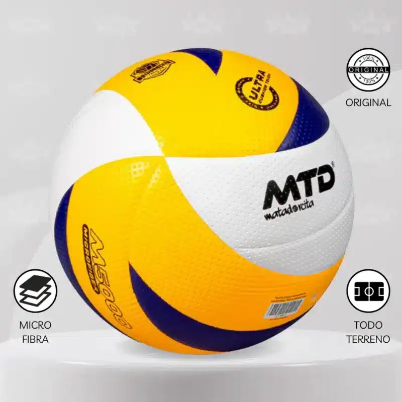 Pelota De Voley Mtd M5000-Tricolor Microfibra Japonés Pro - Imagen 2