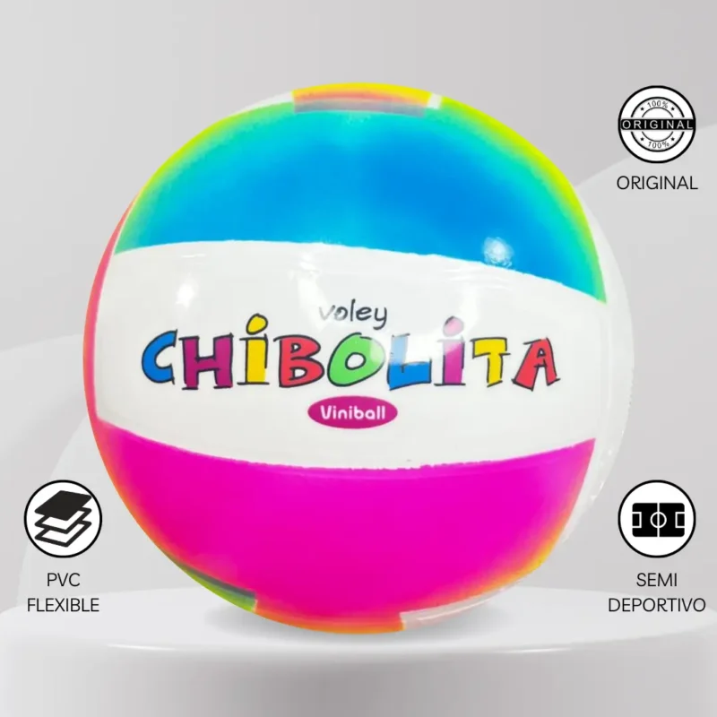 Pelota De Voley Viniball Semideportiva Chibolita Tricolor - Imagen 5