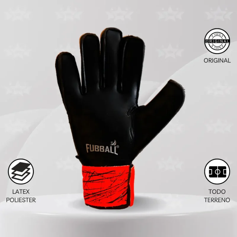 Guantes De Arquero Fubball – Diseño SPLINTER Rojo - Imagen 3
