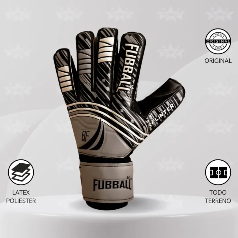 Guantes De Arquero Fubball – Diseño SPLINTER Gris - Imagen 2