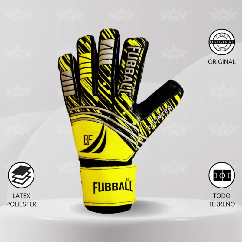 Guantes De Arquero Fubball – Diseño SPLINTER Amarillo - Imagen 2