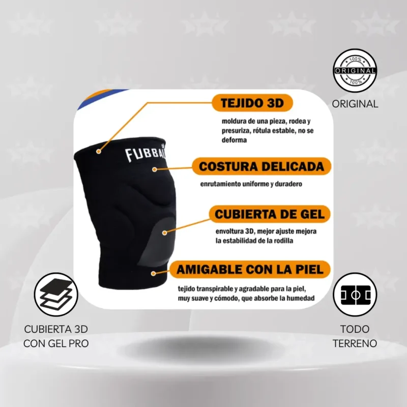 RODILLERA DE VOLEY FUBBALL PRO 3D GEL - SENIOR - Imagen 4